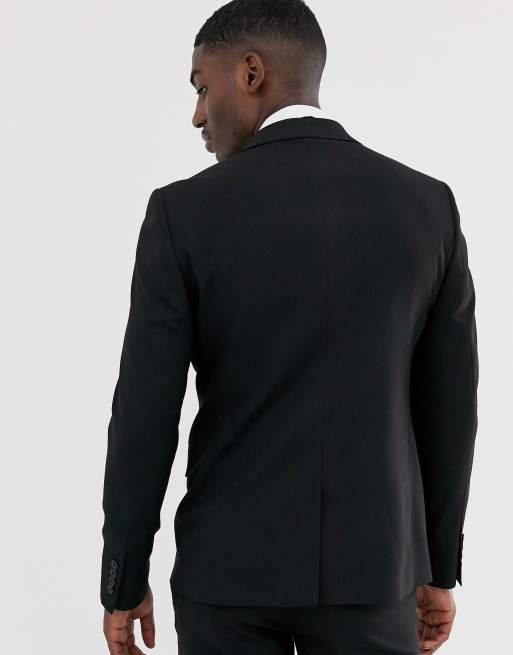 ASOS DESIGN skinny cut out suit jacket in black