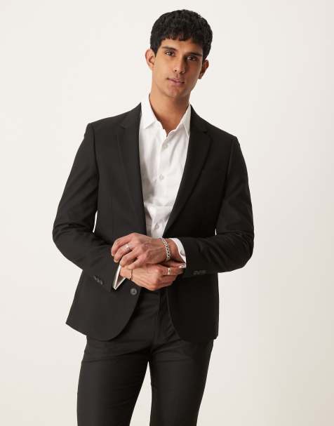 ASOS DESIGN skinny suit jacket in black - view 1