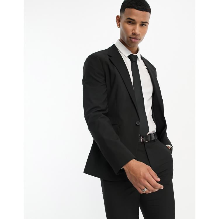 ASOS DESIGN skinny suit jacket in black