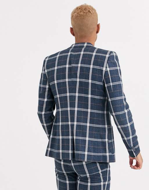 Blue and hotsell white checkered jacket