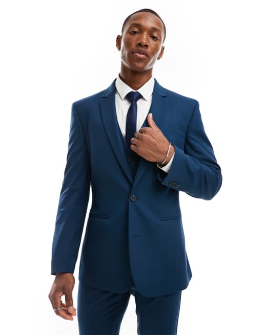 ASOS DESIGN skinny suit jacket in blue