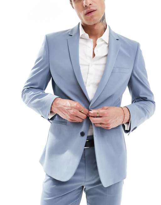 ASOS DESIGN skinny suit jacket in blue