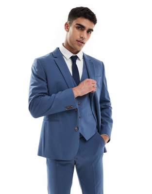 ASOS DESIGN skinny suit jacket in blue