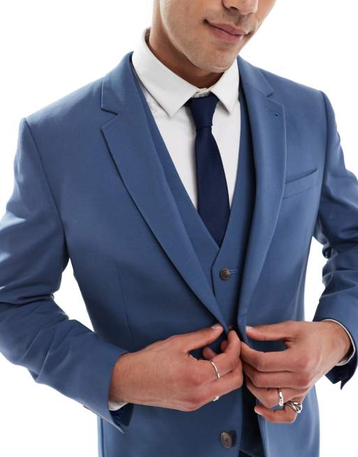 ASOS DESIGN skinny suit jacket in blue