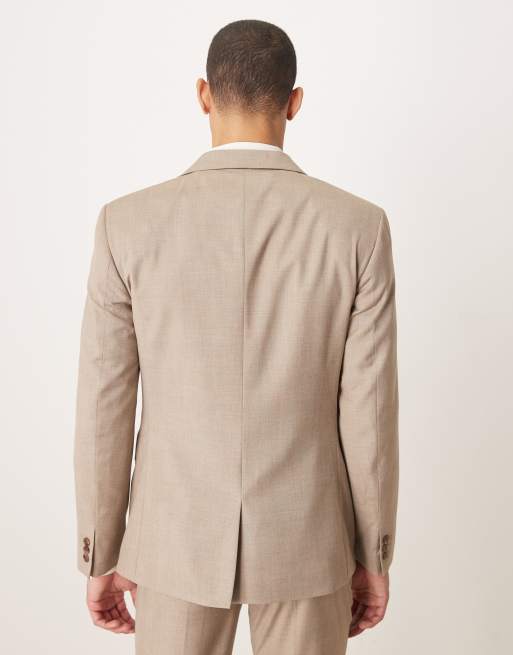 ASOS DESIGN skinny suit jacket in brown check, 3 of 5