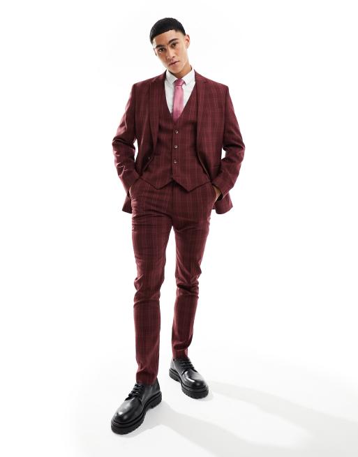 Asos burgundy blazer hotsell