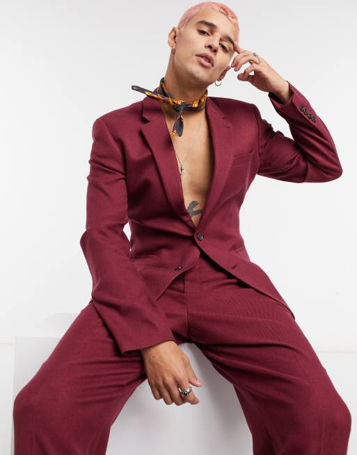 Maroon suit clearance asos