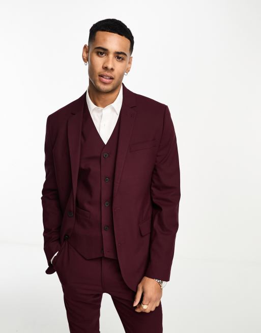 Burgundy hotsell suit blazer