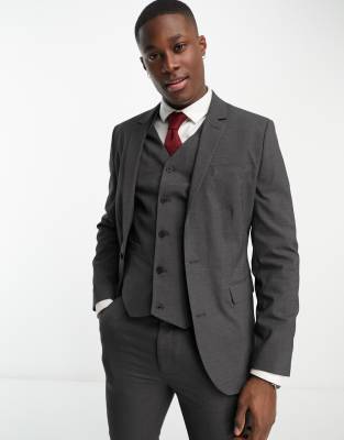 ASOS DESIGN skinny suit jacket in charcoal-Grey