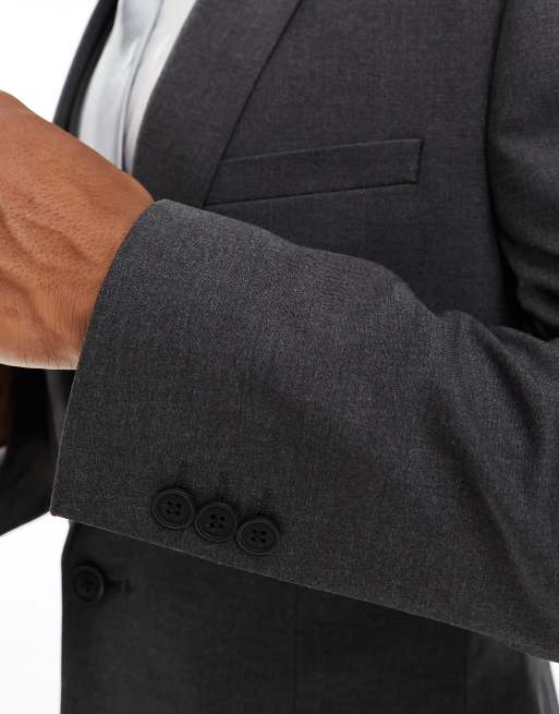 ASOS DESIGN skinny suit jacket in charcoal