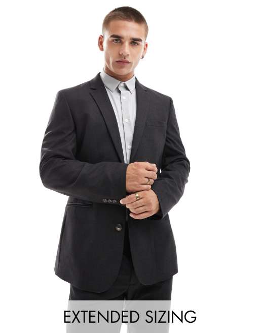 Charcoal skinny suit best sale