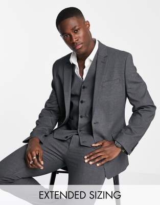 Asos Design Skinny Suit Jacket In Charcoal-gray In Grey