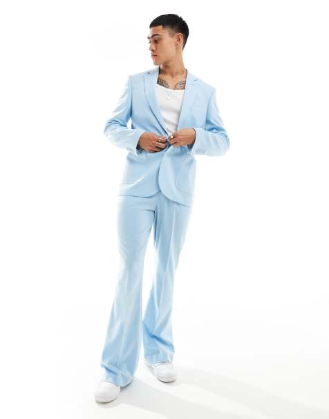 ASOS DESIGN skinny suit jacket in  cornflower blue - view 1