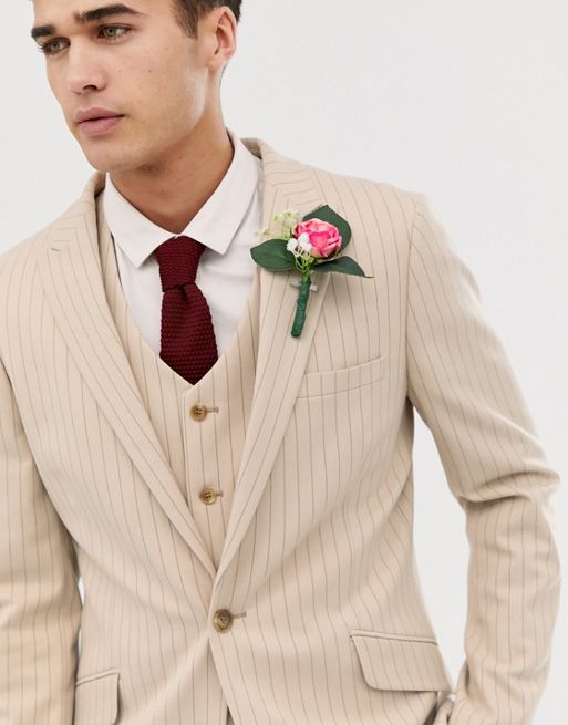 ASOS White Pinstripe Suit Blazer