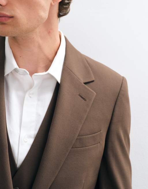 ASOS DESIGN skinny suit jacket in dark brown, 4 of 5