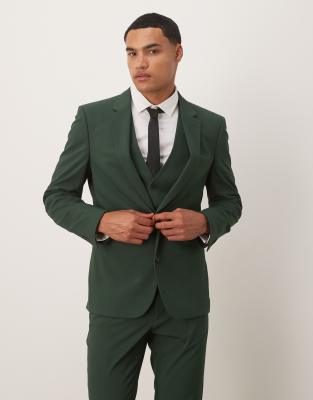 Asos Design Skinny Suit Jacket In Green