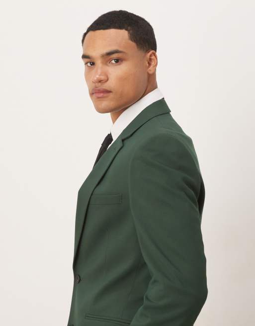 ASOS DESIGN skinny suit jacket in dark green, 4 of 5