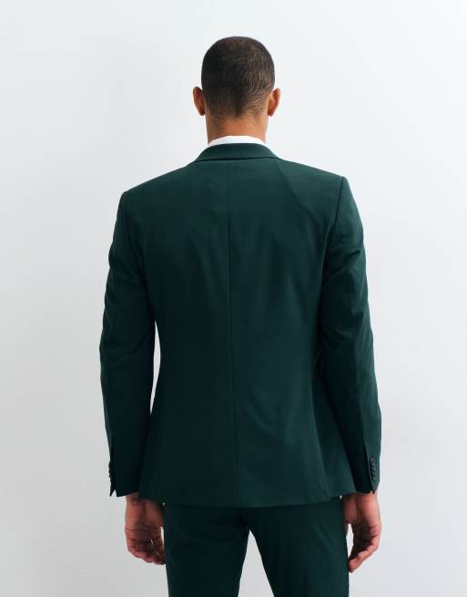 ASOS DESIGN skinny suit jacket in dark green, 4 of 5