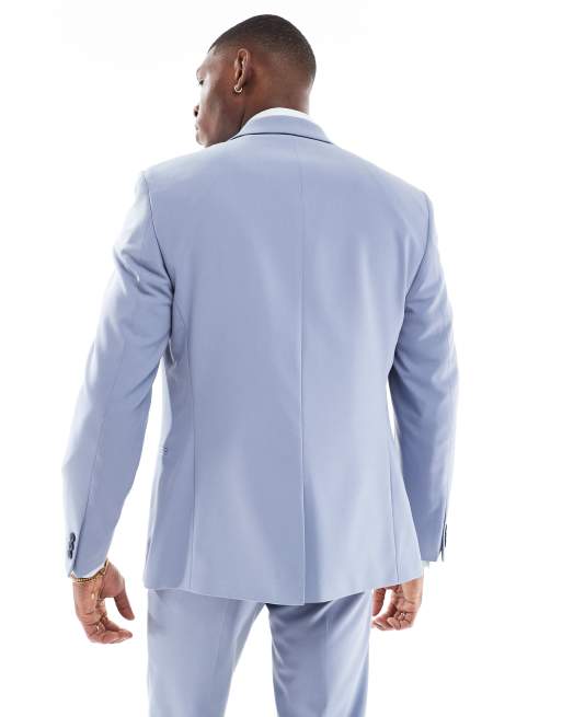 ASOS DESIGN skinny suit jacket in dusty blue, 2 of 5