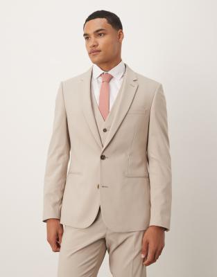 Asos Design Skinny Suit Jacket In White