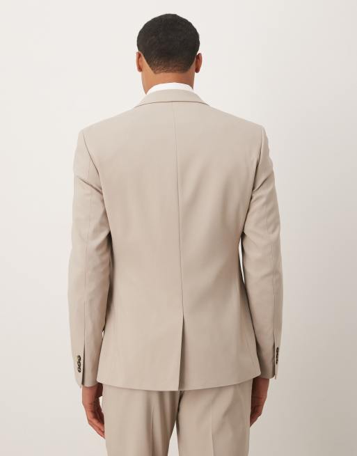 ASOS DESIGN skinny suit jacket in ecru, 3 of 5