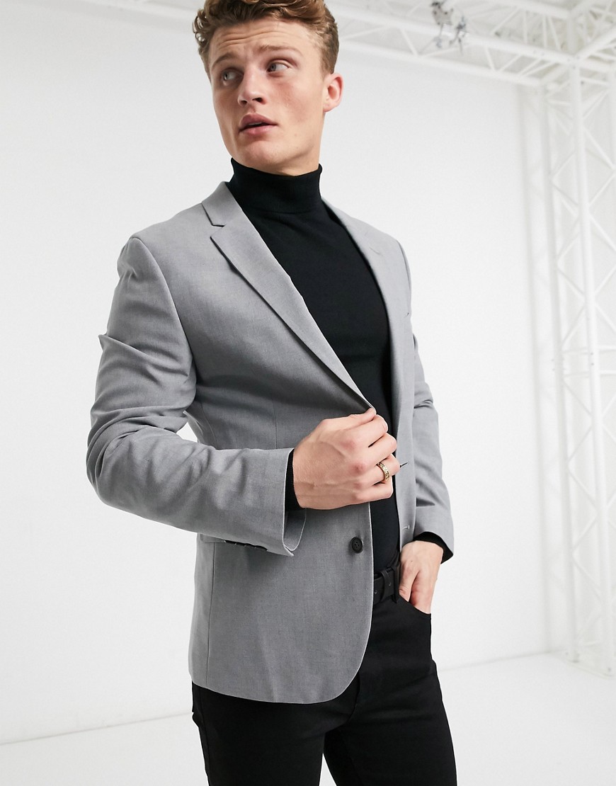 ASOS DESIGN skinny suit jacket in gray-Grey