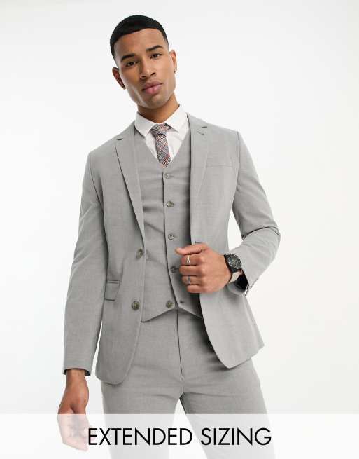 ASOS DESIGN skinny suit jacket in gray