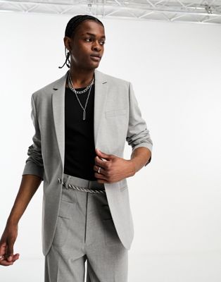 Asos Design Skinny Suit Jacket In Gray