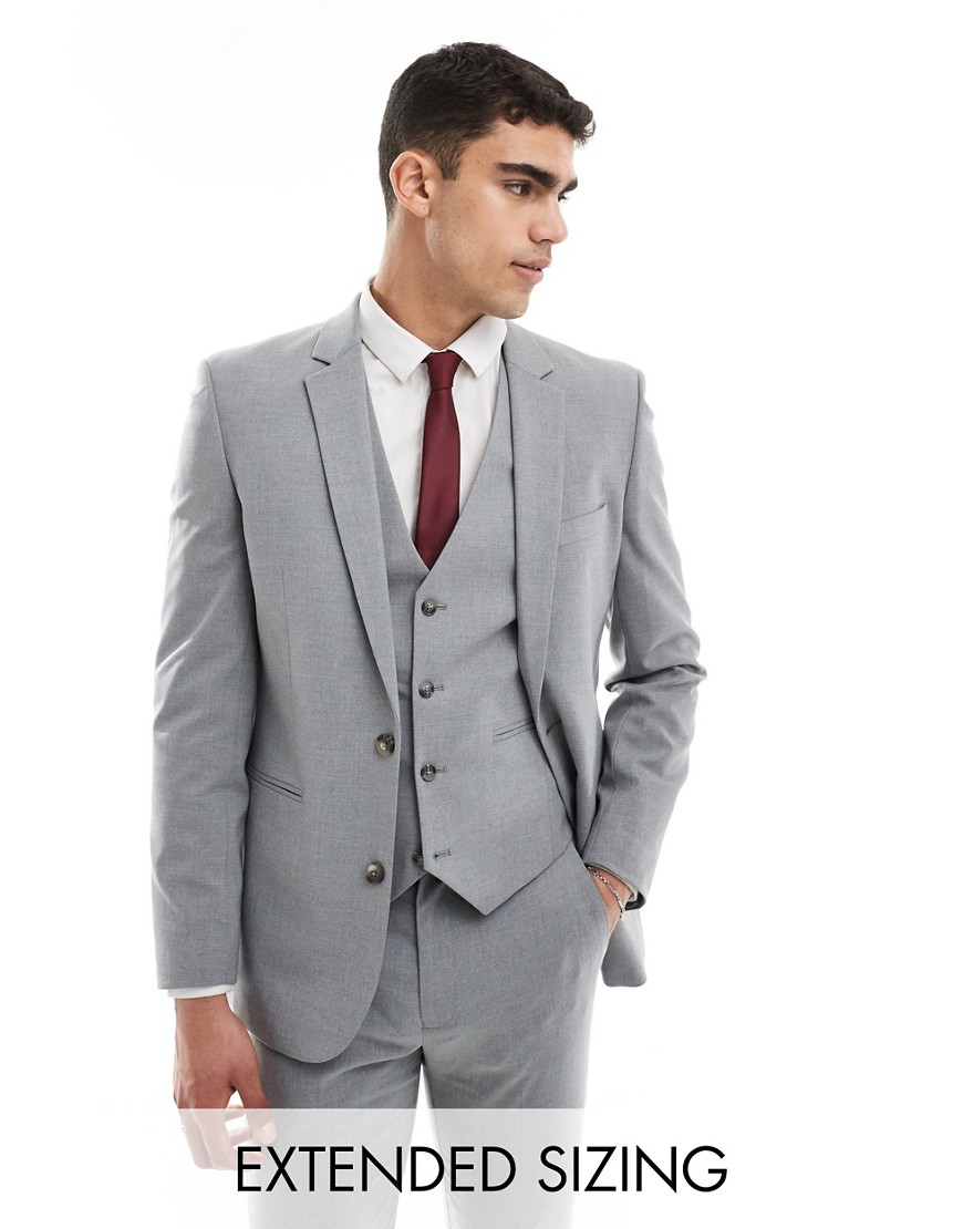 Asos Design Skinny Suit Jacket In Gray