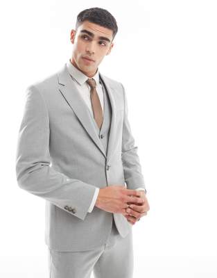 Asos Design Skinny Suit Jacket In Gray