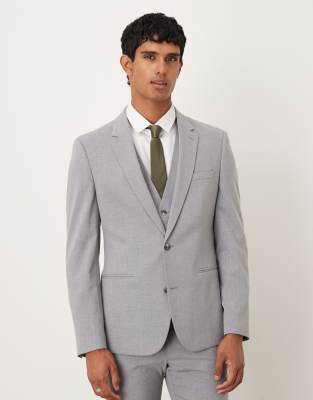 Asos Design Skinny Suit Jacket In Gray