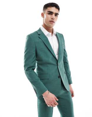 ASOS DESIGN ASOS DESIGN skinny suit jacket in green crosshatch