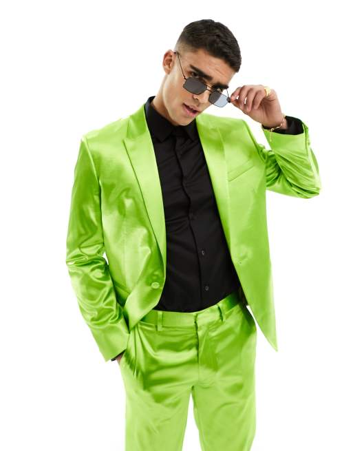 Satin green clearance suit