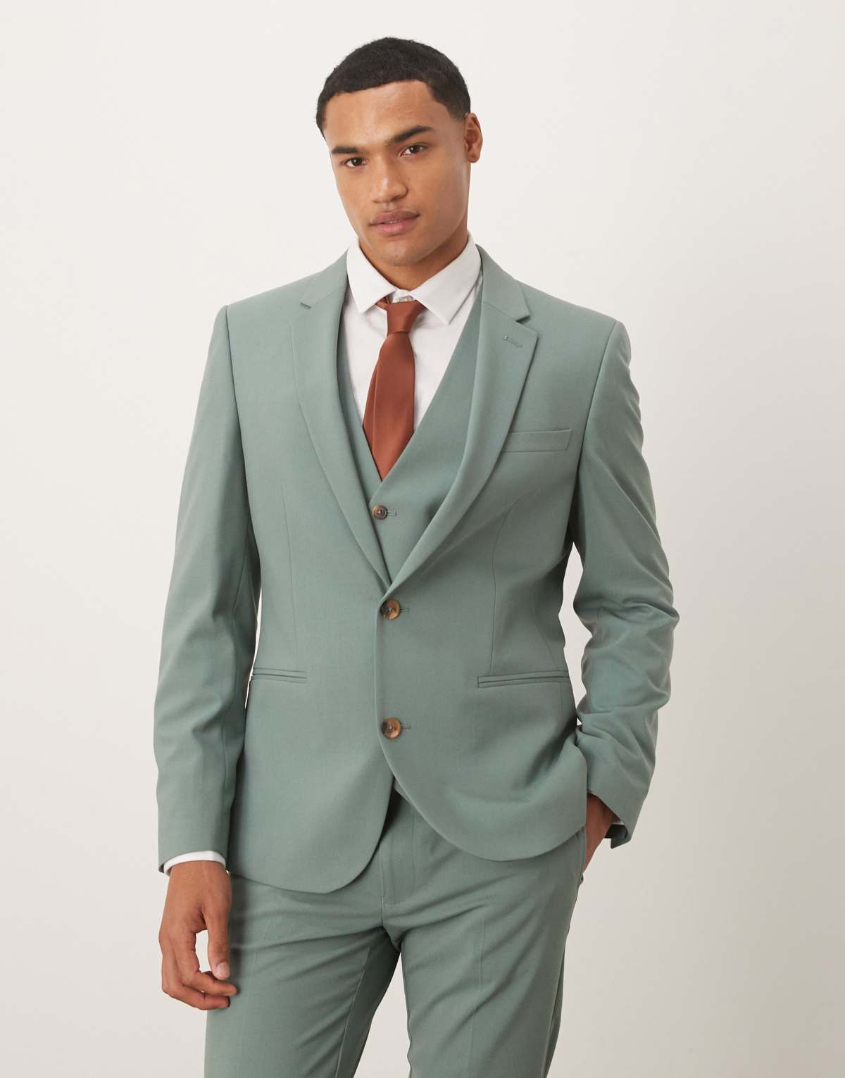 ASOS DESIGN skinny suit jacket in green