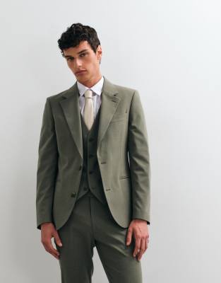 Asos Design Skinny Suit Jacket In Green