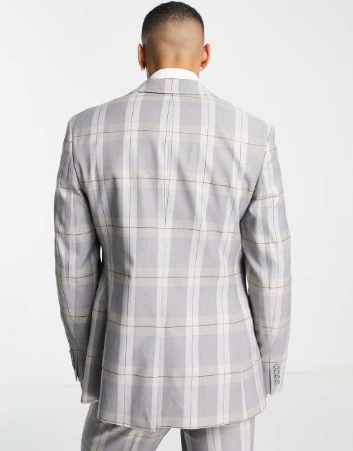 Asos grey hot sale check suit