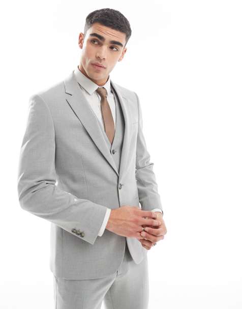 ASOS DESIGN skinny suit jacket in grey - view 1