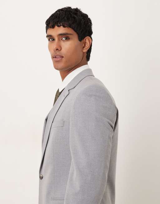 ASOS DESIGN skinny suit jacket in grey, 3 of 5