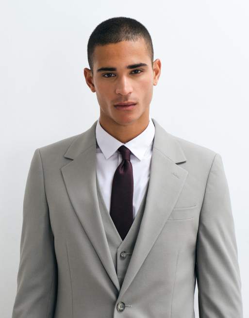 ASOS DESIGN skinny suit jacket in grey, 3 of 5