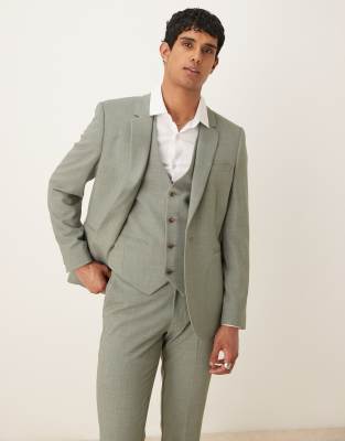 Asos Design Skinny Suit Jacket In Green
