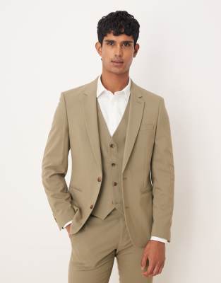 Asos Design Skinny Suit Jacket In Green