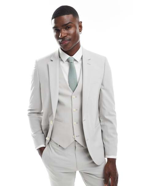 ASOS DESIGN skinny suit jacket in light gray - view 1
