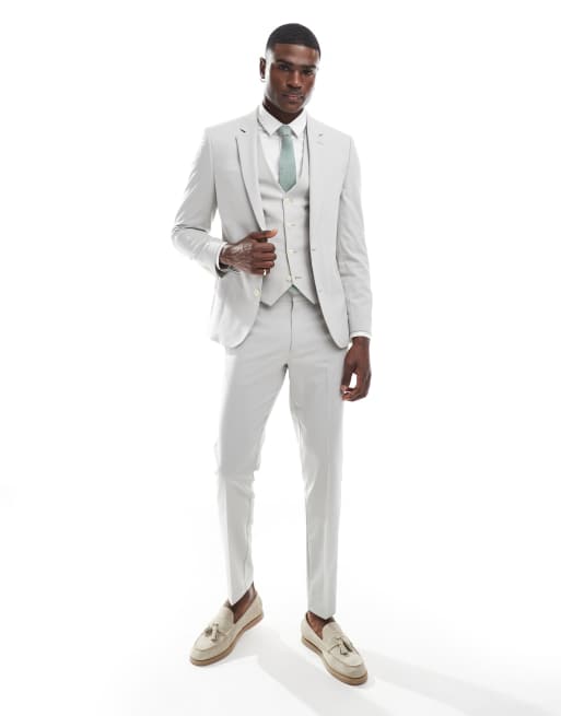 ASOS DESIGN skinny suit jacket in light gray, 2 of 5
