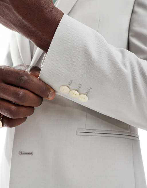ASOS DESIGN skinny suit jacket in light gray, 3 of 5