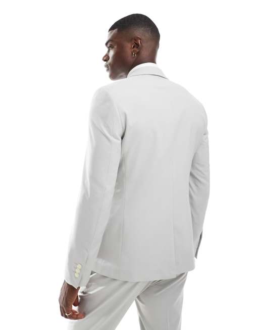 ASOS DESIGN skinny suit jacket in light gray, 5 of 5