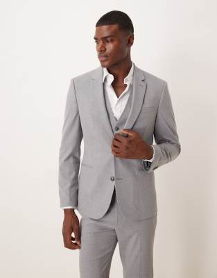 Asos Design Super Skinny Suit Jacket In Gray