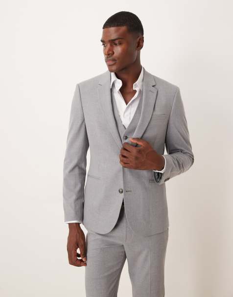 ASOS DESIGN skinny suit jacket in light gray - view 1