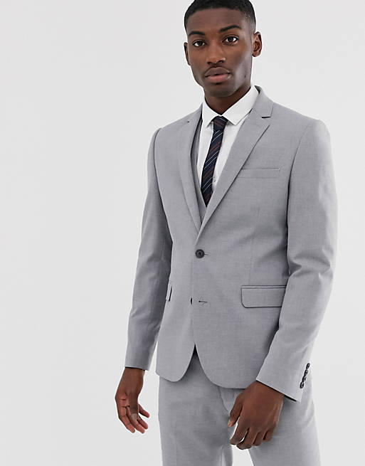 ASOS DESIGN skinny suit jacket in mid gray | ASOS