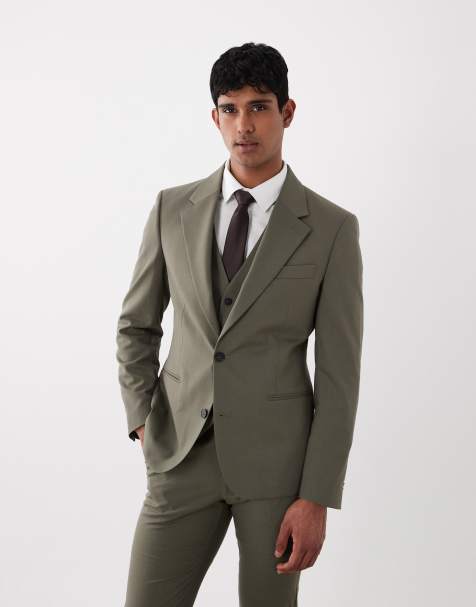 ASOS DESIGN skinny suit jacket in mid green - view 1