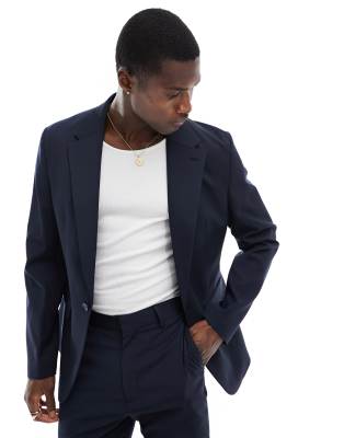 Asos Design Skinny Suit Jacket In Navy